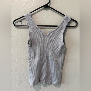 Active USA Gray Tank Semi Crop Top